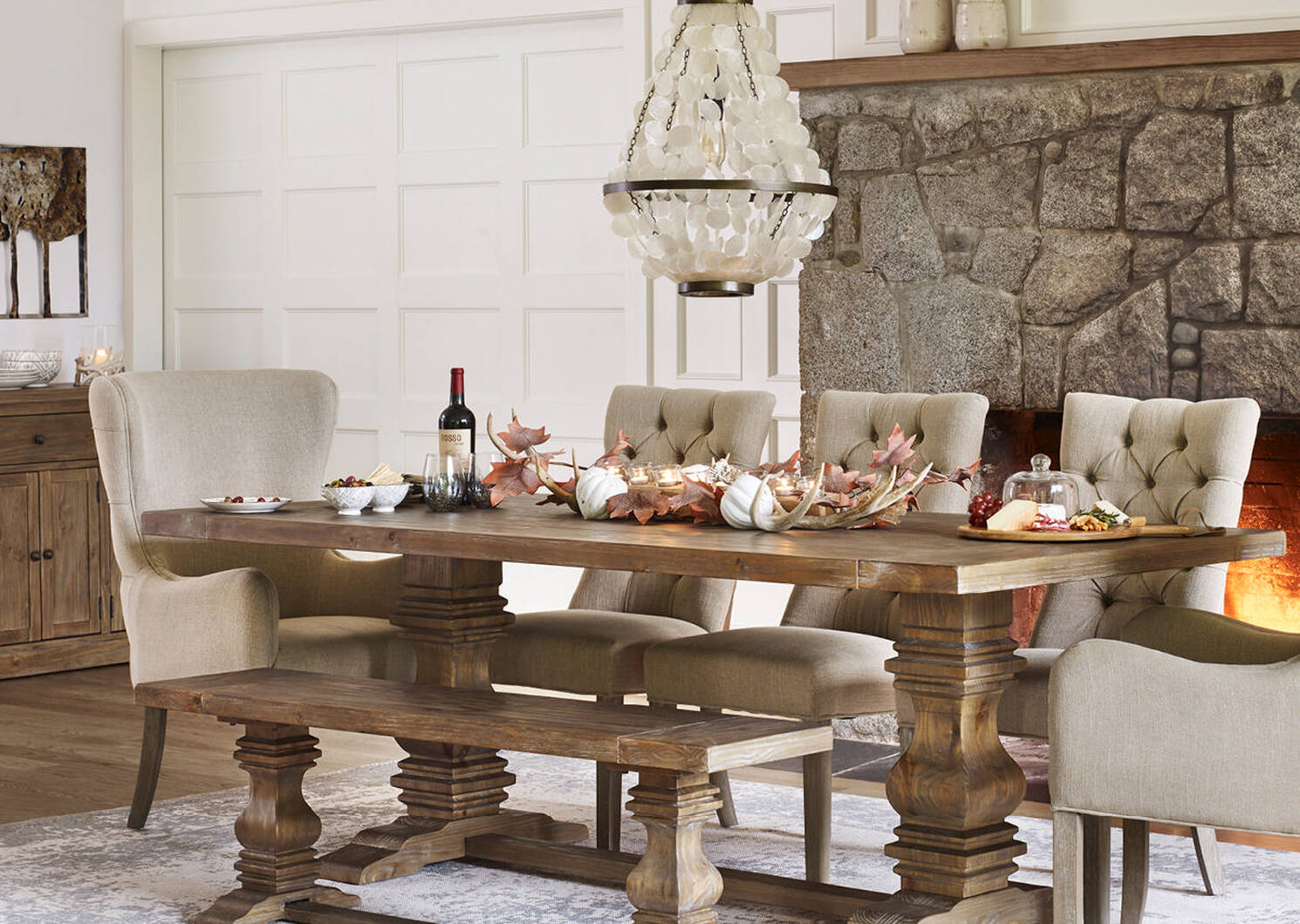 Sussex Dining Table -Brulé Pine