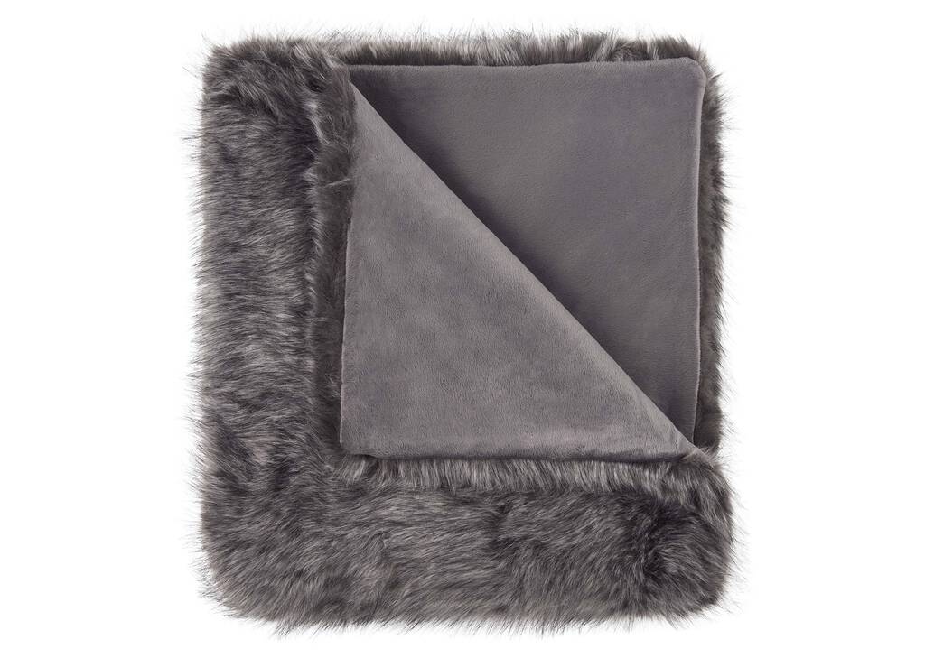 Northern Faux Fur Throw Silver Fox