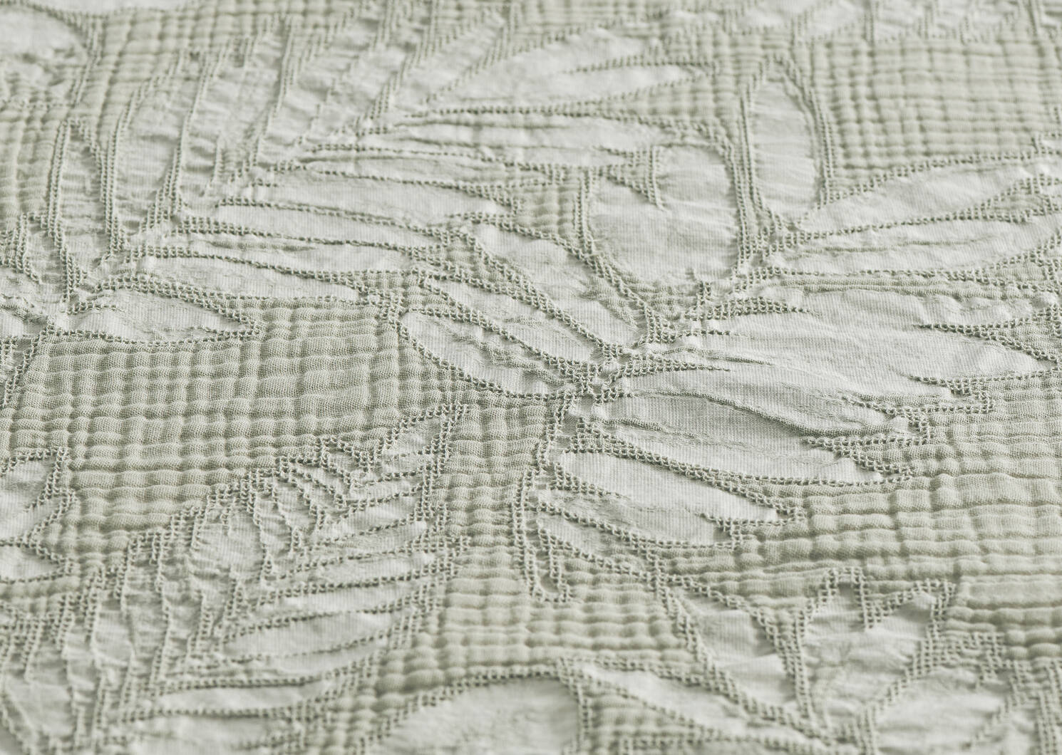 Emiya Leaf Duvet Set Queen Sage
