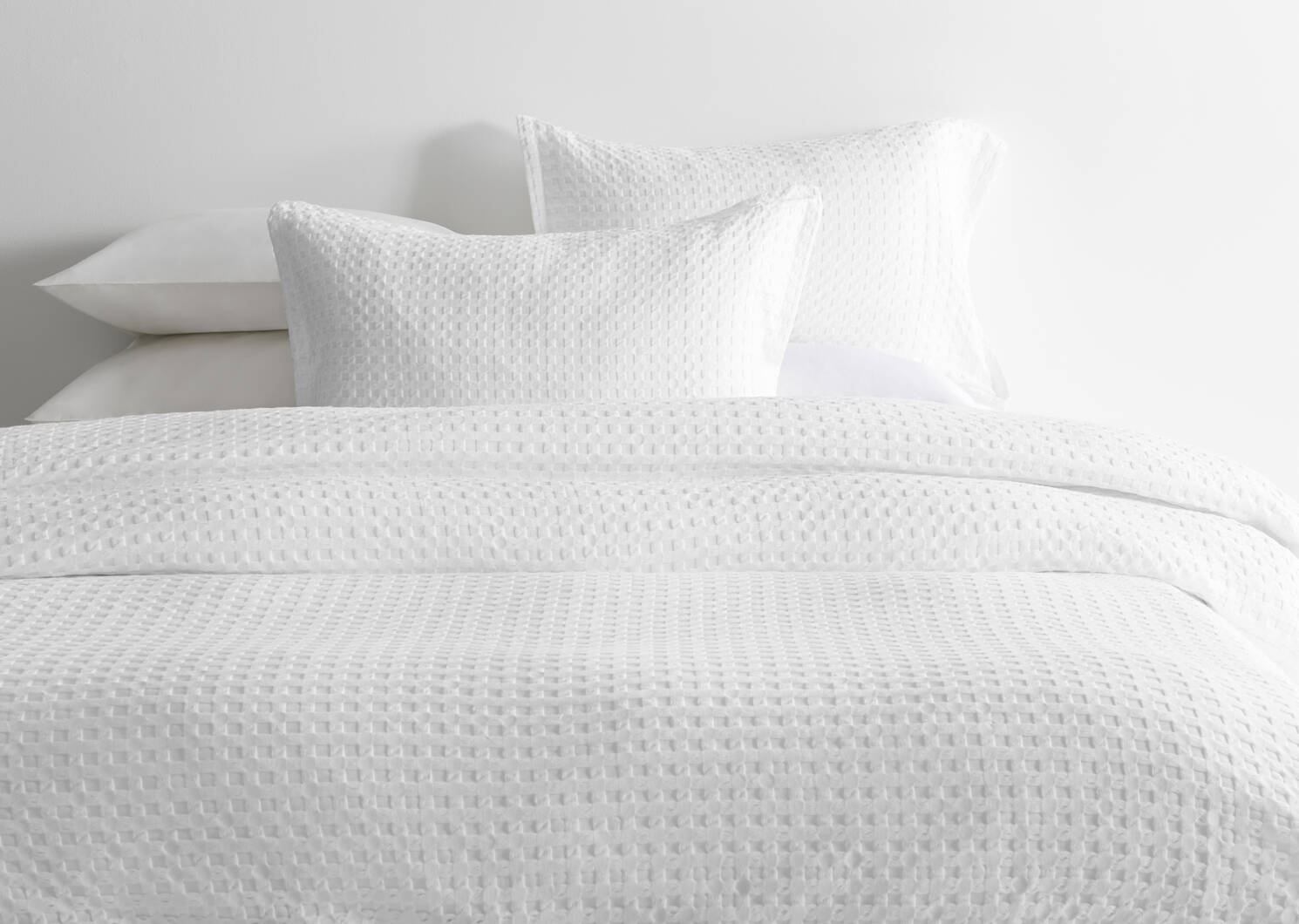 Rey Cotton Waffle Duvet Sets White