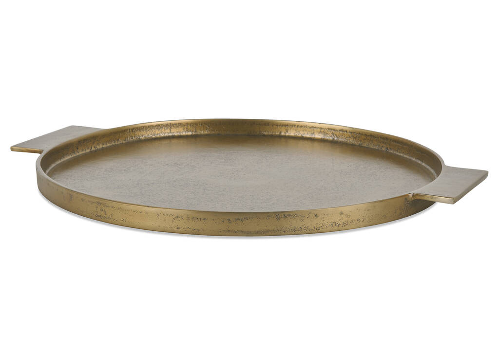 Plateau rond Corbyn laiton antique