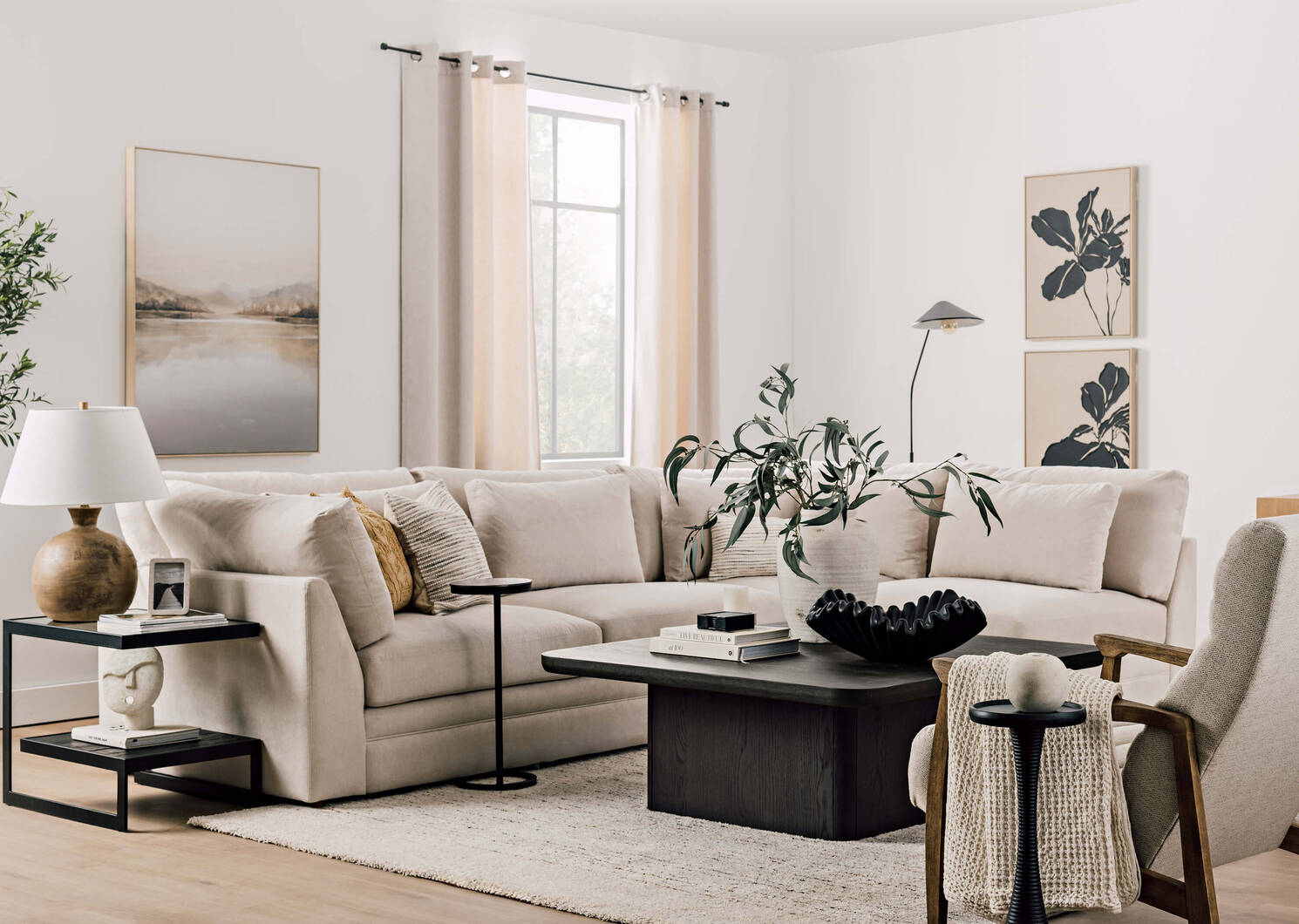Antonio Sectional -Gilligan Cream, LCF