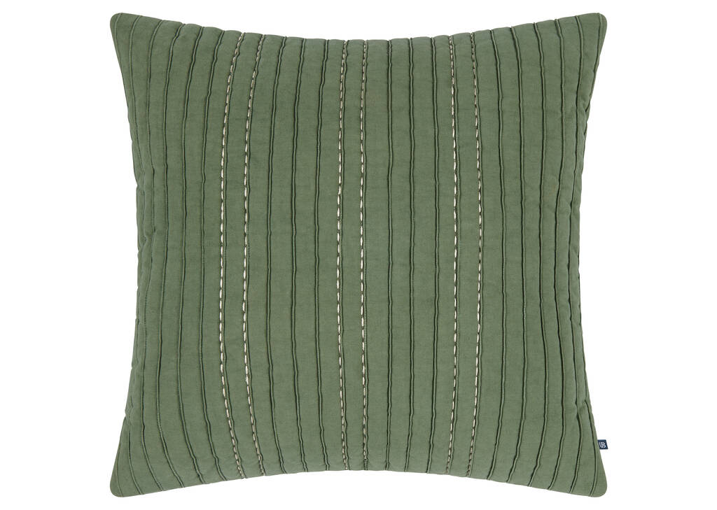 Nixie Cotton Pintuck Pillow 20x20 Green