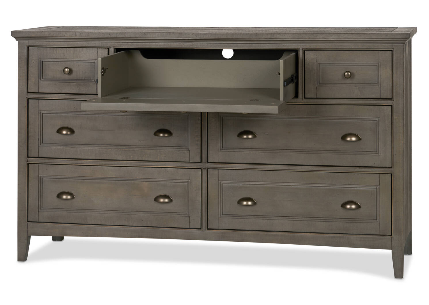Bureau à 7 tiroirs Parker -héron gris