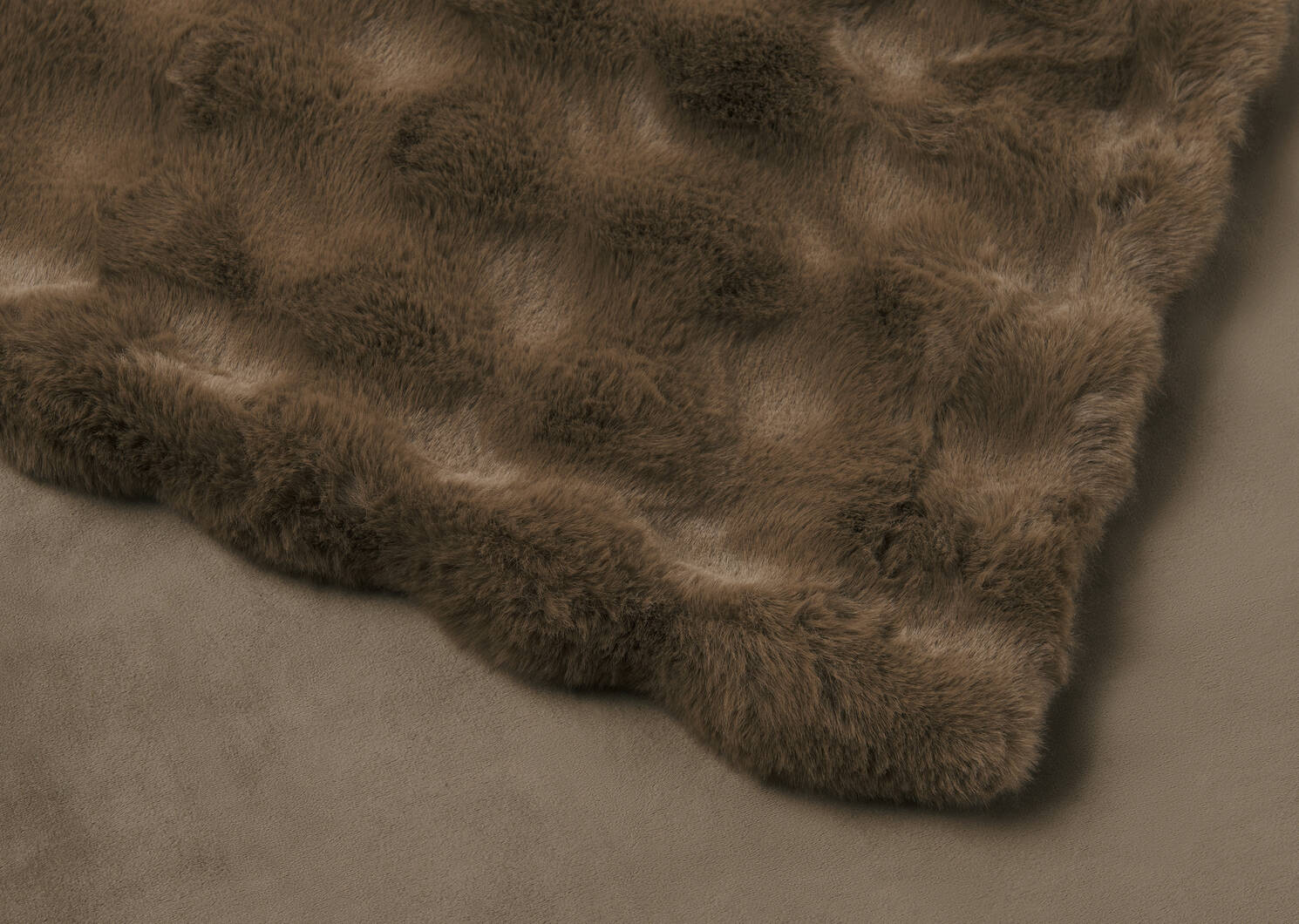Zoey Faux Fur Throw Brown