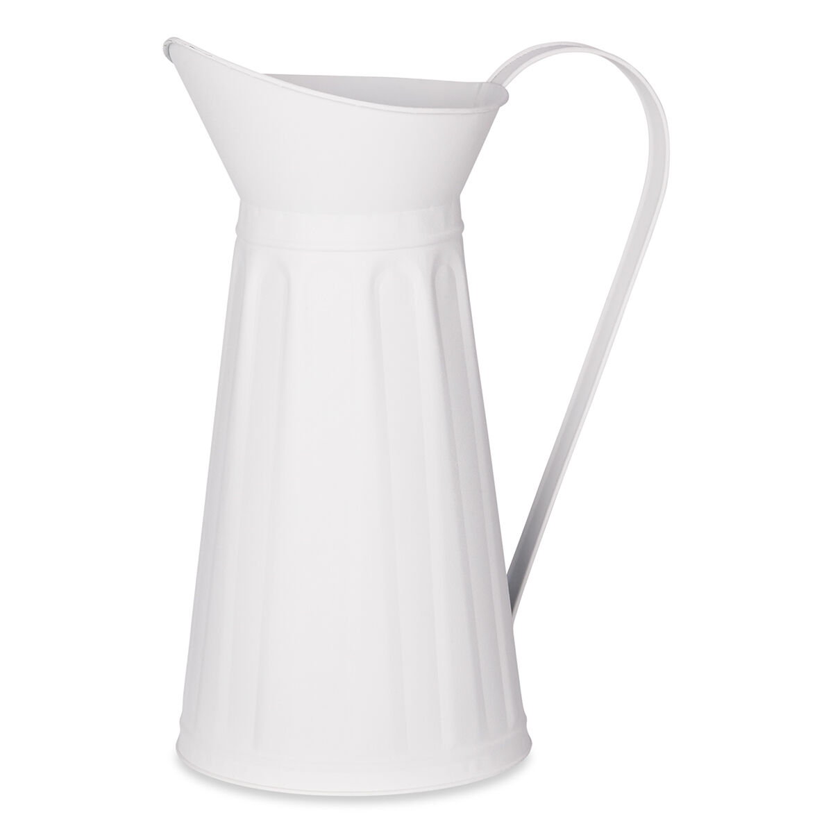 Avery Metal Pitcher Vase White