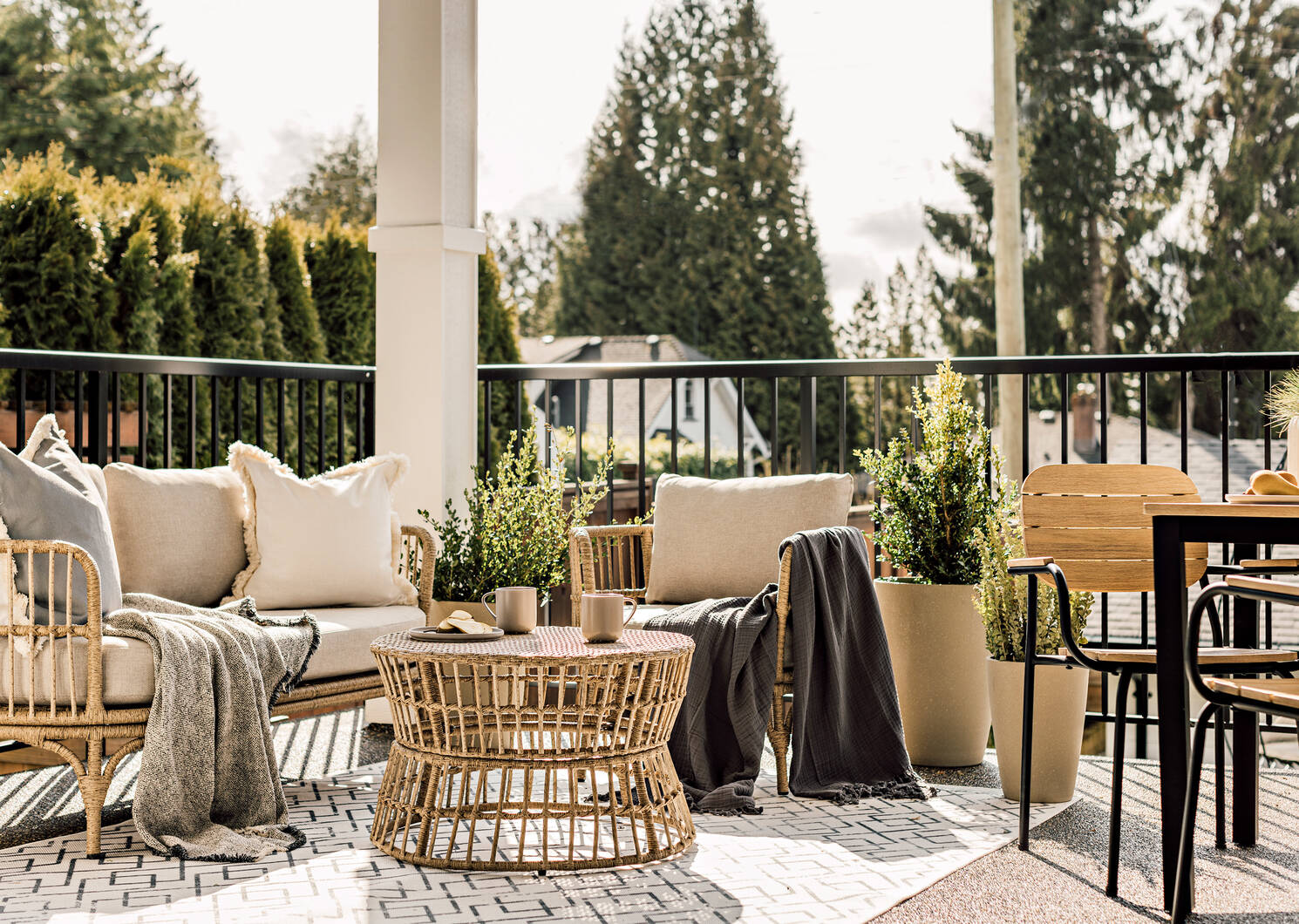 Brisa Outdoor Rugs - Grey/Black
