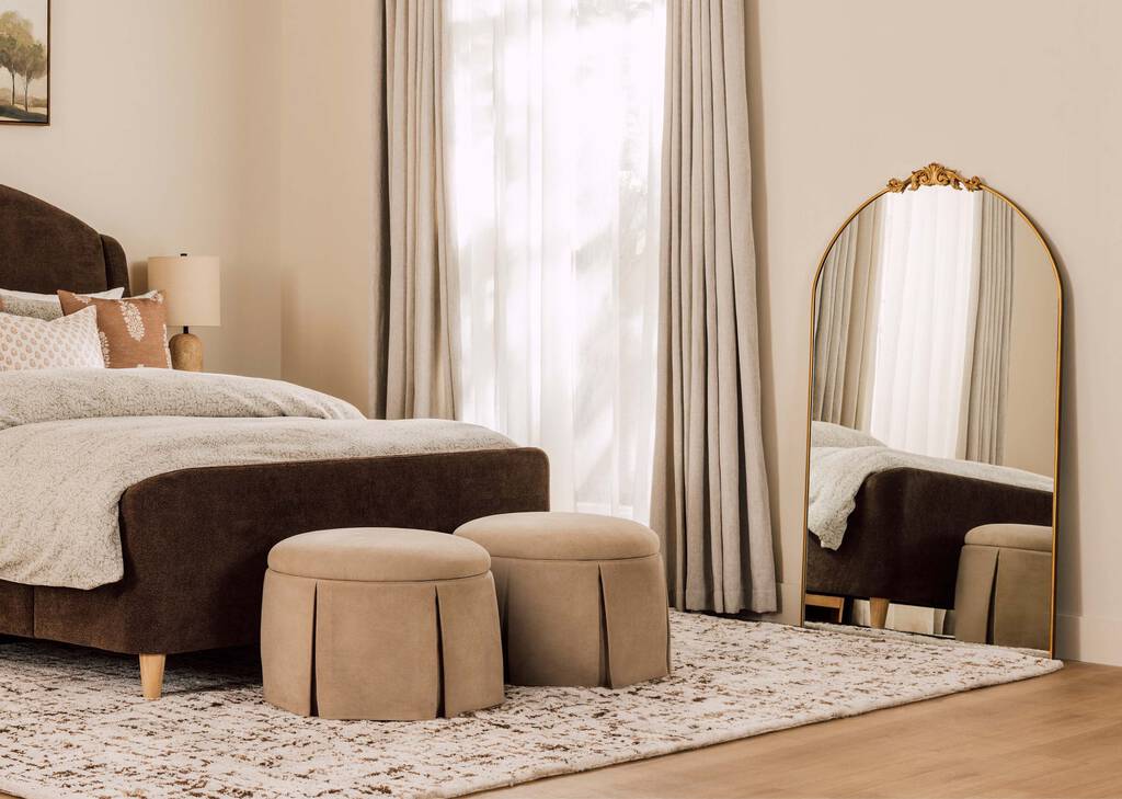 Faye Leaner Mirror Antique Brass