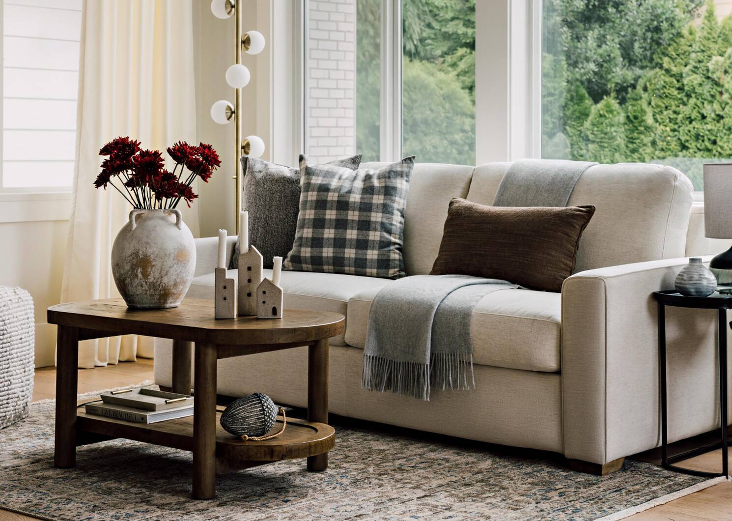 Warwick Plaid Pillow 20x20 Grey/Sand