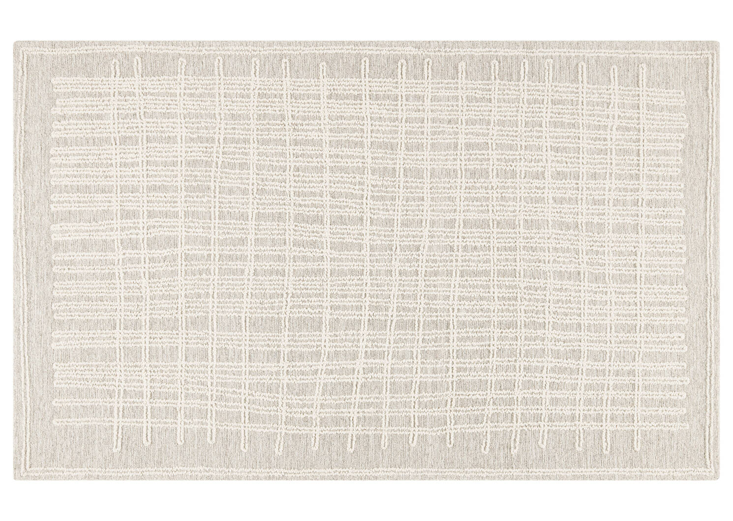 Tapis en laine Nichols 60x96 gris/ivoire