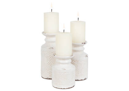 Tyree Candle Holders - White