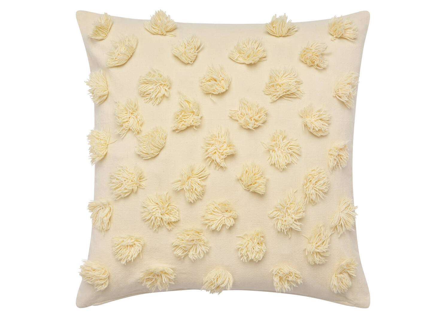 Coussin pompons Zarzuela 20x20 ivoire