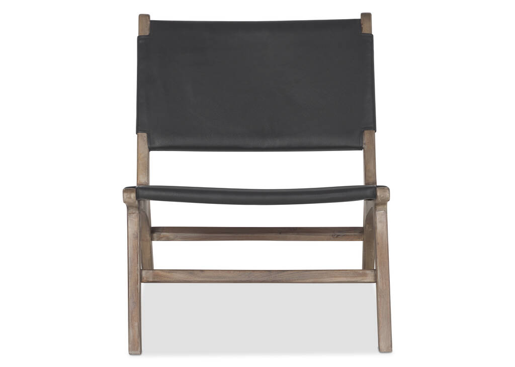 Fauteuil en cuir Kiedis -Portica cendré