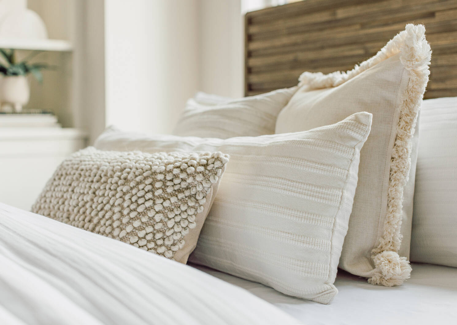 Aida Embroidered Pillow 14x36 Ivory