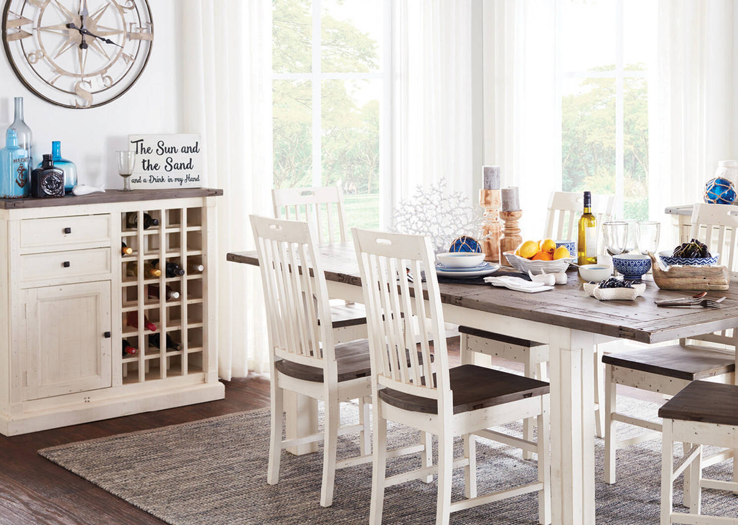 Cape Breton Ext Dining Table -Bark Grey