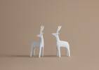Nordic Reindeer Statue Set White