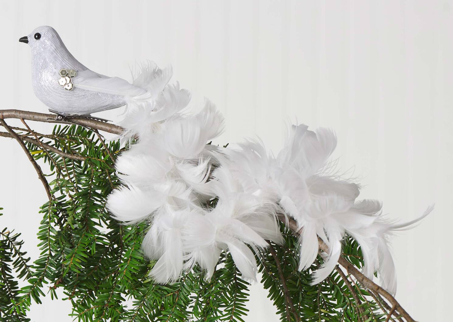 Orn. oiseau Dinah blanc