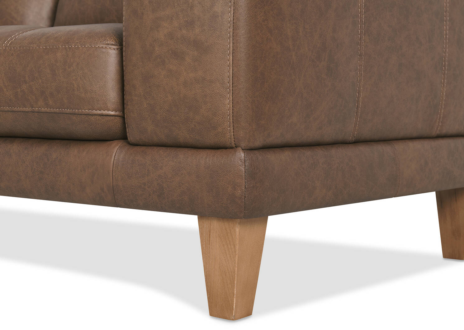 Carson Leather Sofa Chaise LCF -Wes Rum