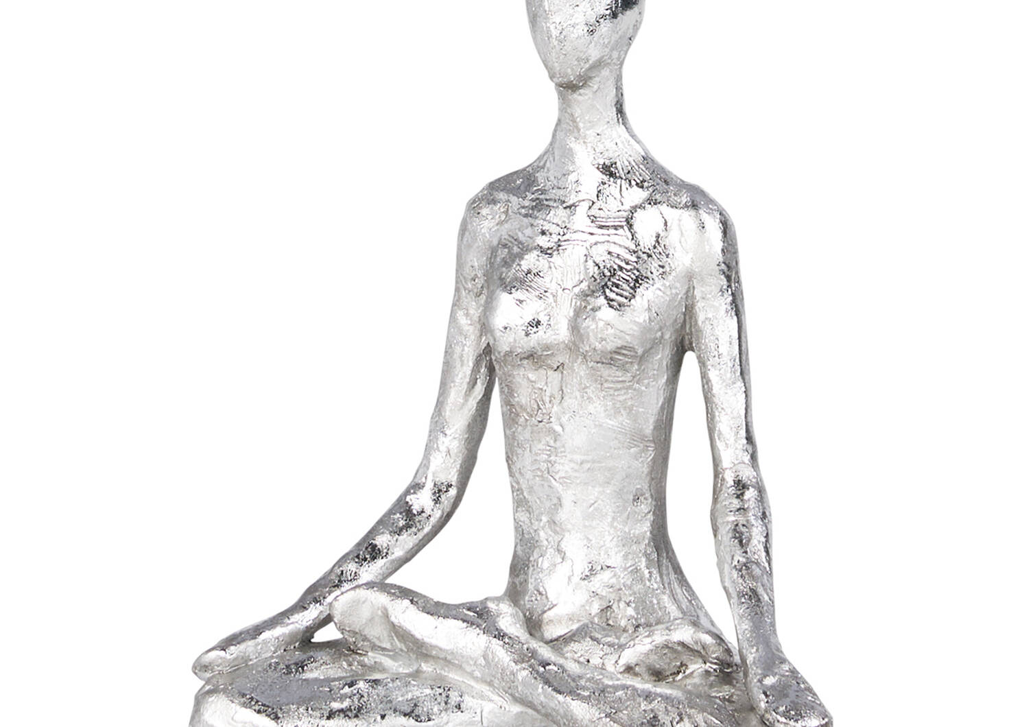 Statuette post. Yoga du lotus argentée