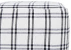 Drew Windowpane Plaid Pouf Ivory/Blac