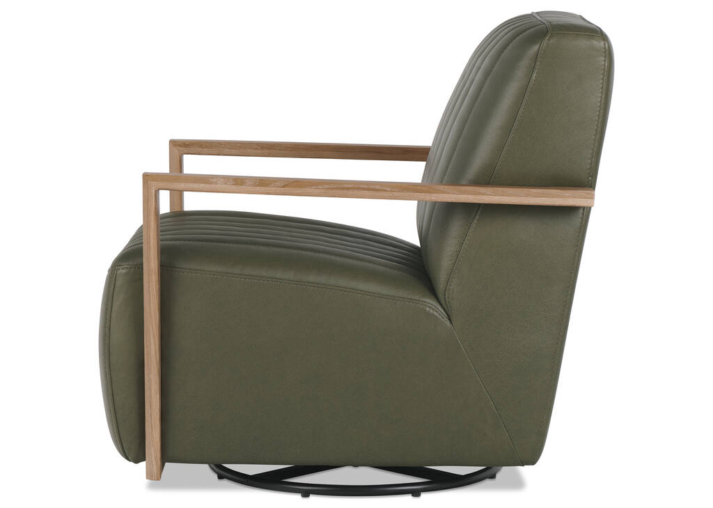 Fauteuil piv. en cuir Simone -Ari mousse