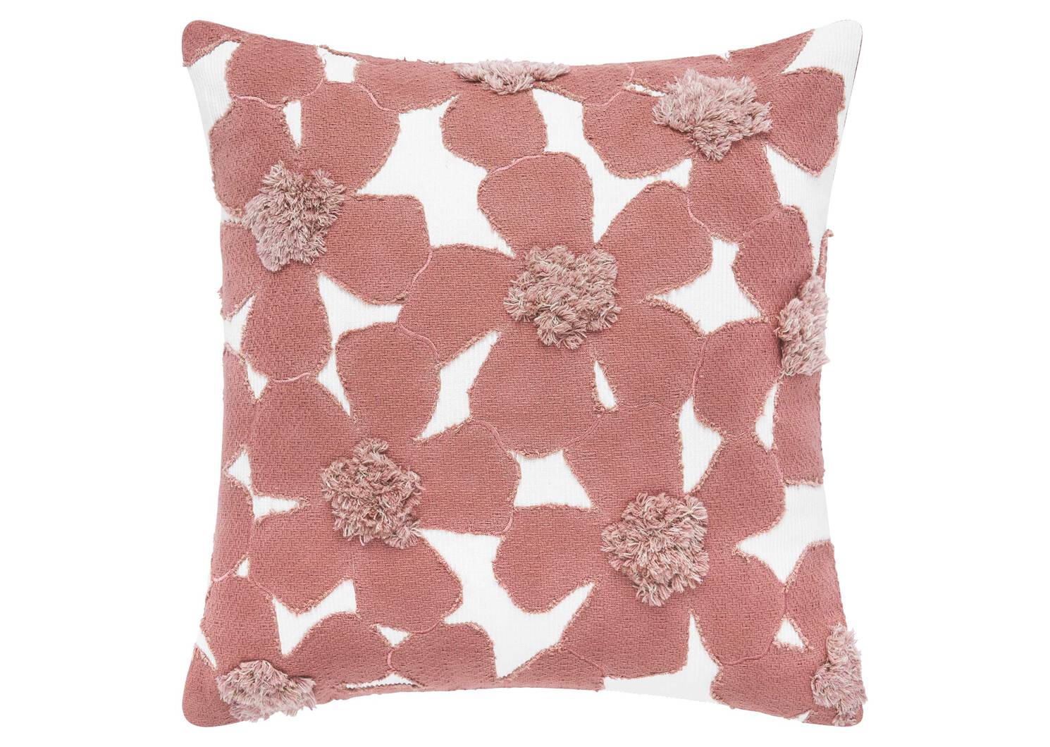 Coussin floral Camrose 20x20 ivoire/rose