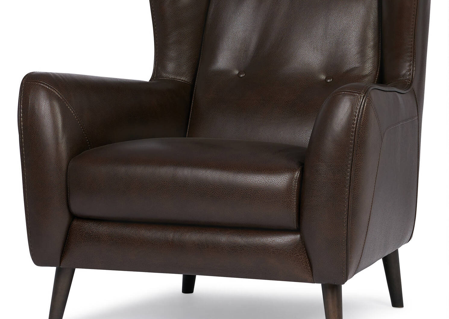 Fauteuil en cuir Glover -Suez cacao