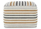 Pouf rayé en coton tissé Aubrey multi