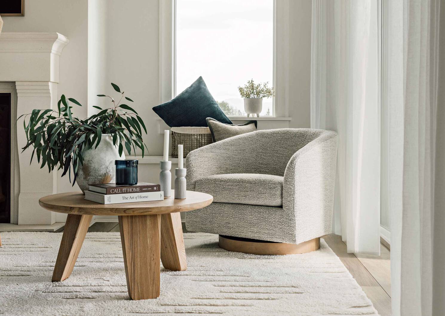 Fauteuil pivotant Caleb -Luly poivre