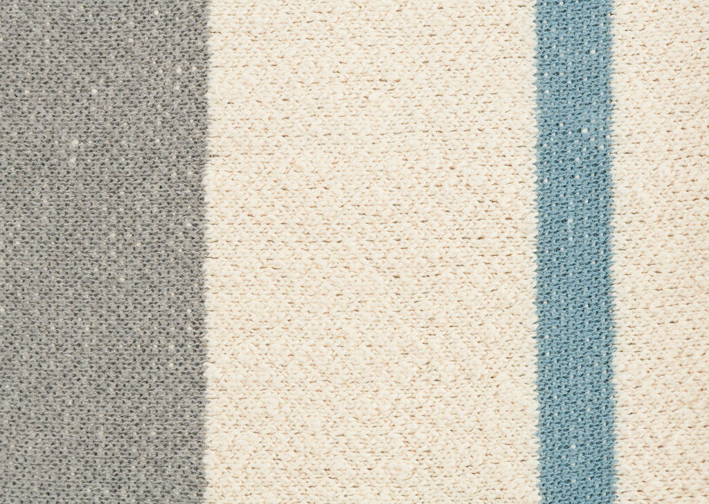 Jeté rayé Cade ivoire/gris/bleu