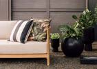 Corsica Outdoor Pillow 21x21 Ivory/Black