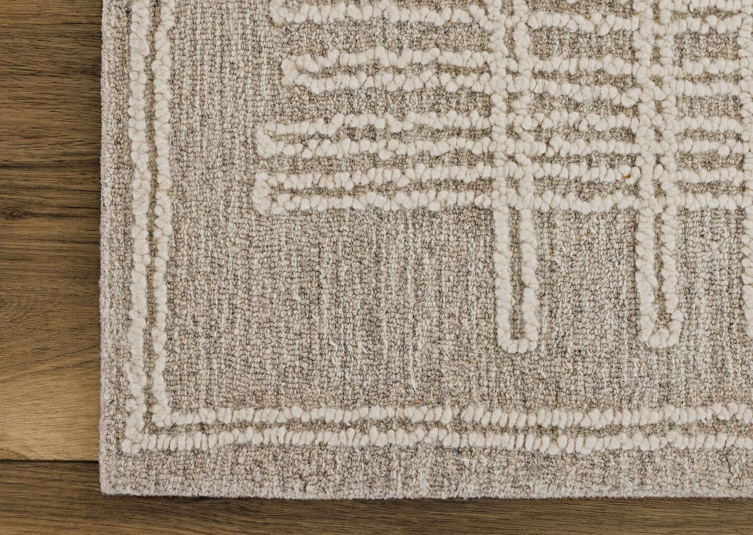 Tapis en laine Nichols 96x120 gris/iv