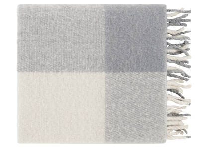 Kennedy Plaid Throw Natural/Grey