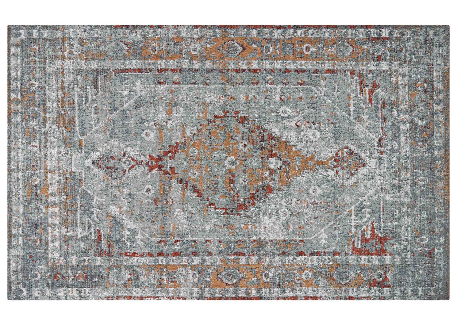 Curio Rug - Blue/Rust