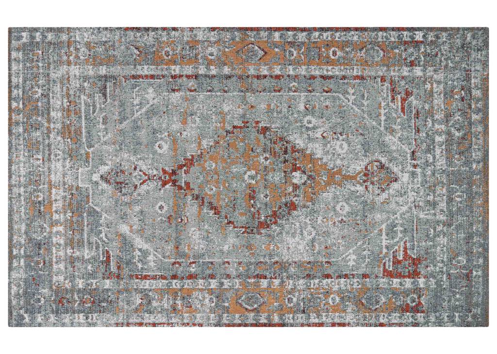 Curio Rug - Blue/Rust
