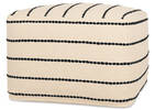 Furrow Cotton Pouf Ivory/Black