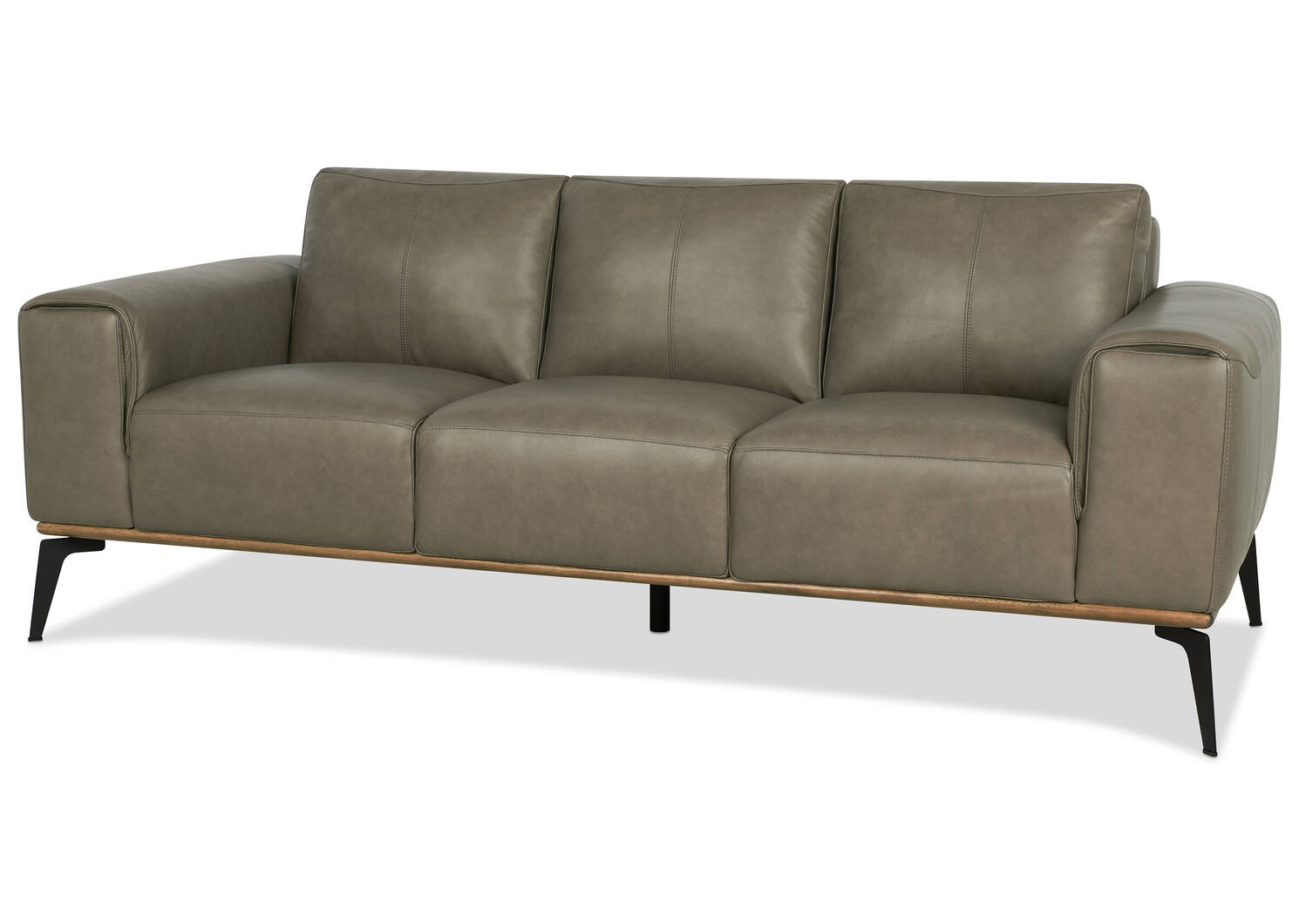 Alton Leather Sofa -Mira Stone