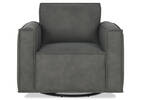 Fauteuil piv. en cuir Dax -Kent graphite