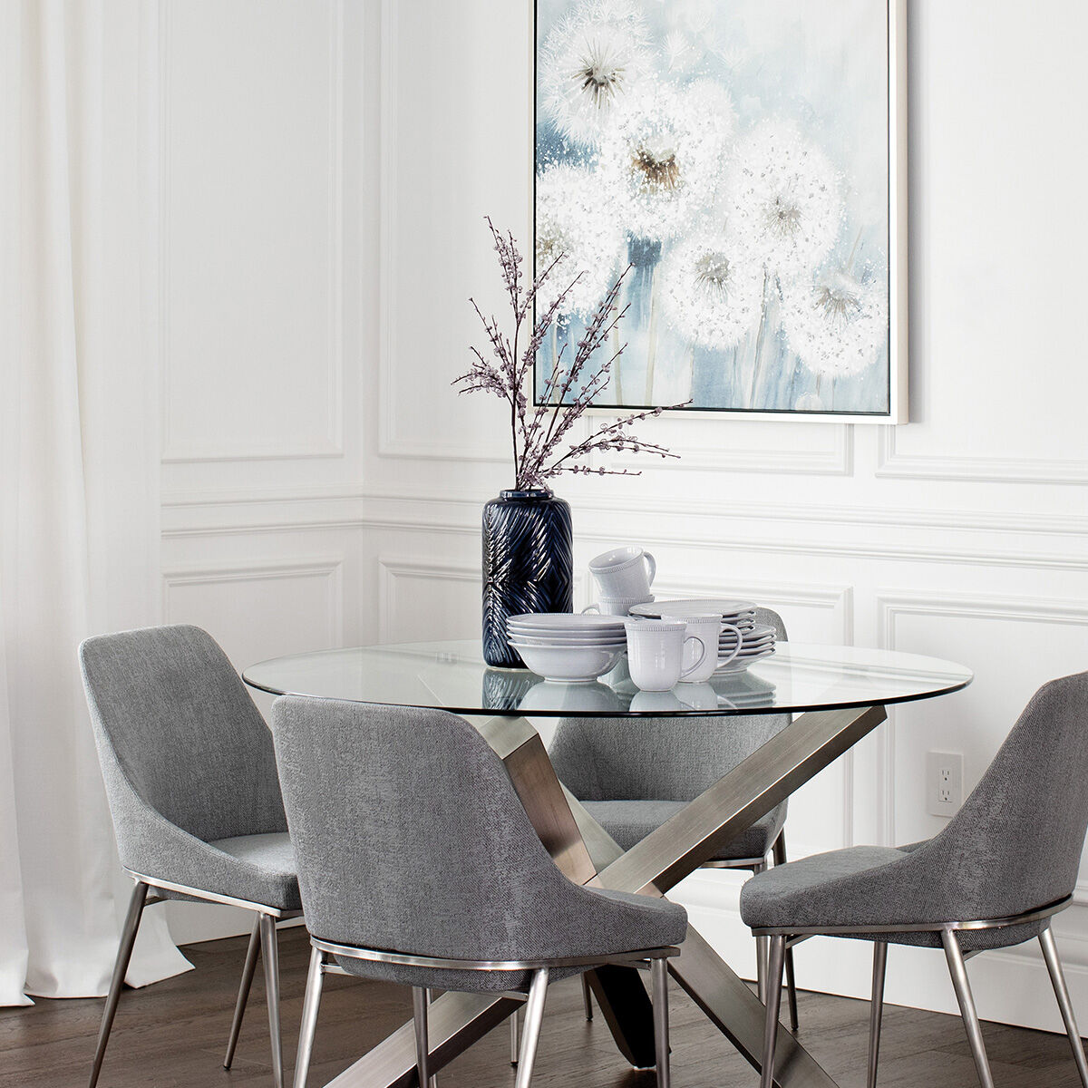 Urban barn store glass dining table