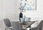 Maverick Dining Table- Brushed Steel