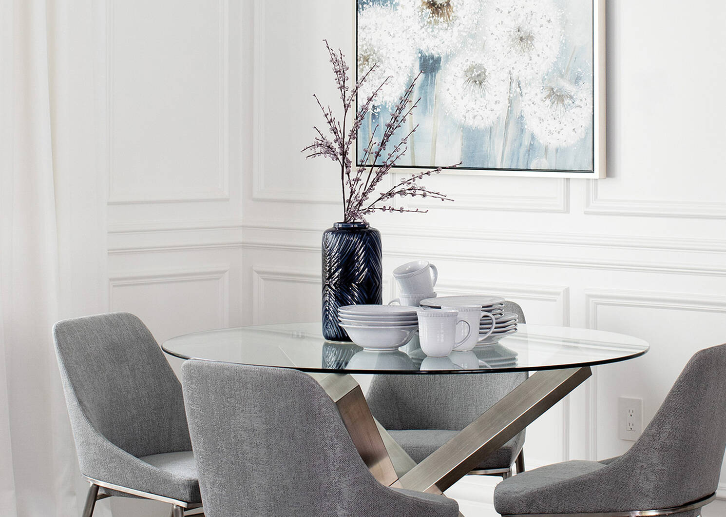 Maverick Dining Table- Brushed Steel