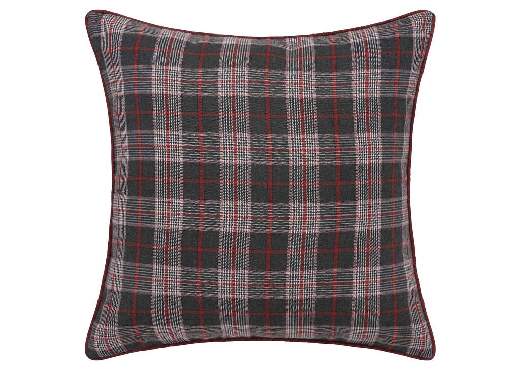 Coussin carreaux Glenn 20x20 rouge/pavé