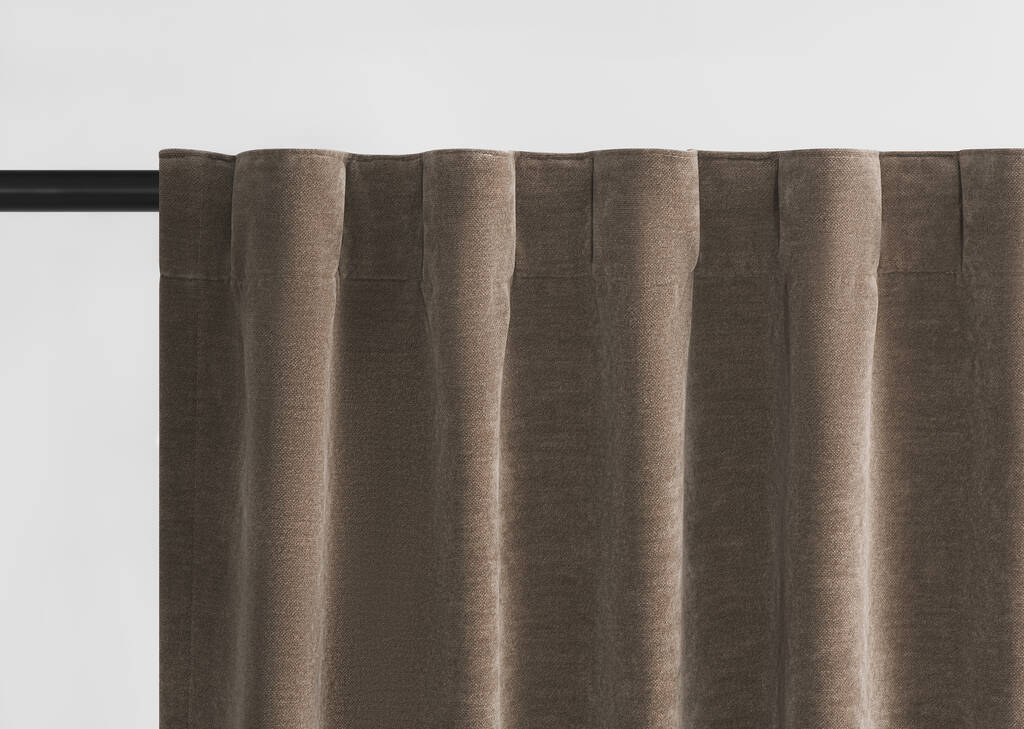 Adalee Velvet Curtain 96 Mushroom
