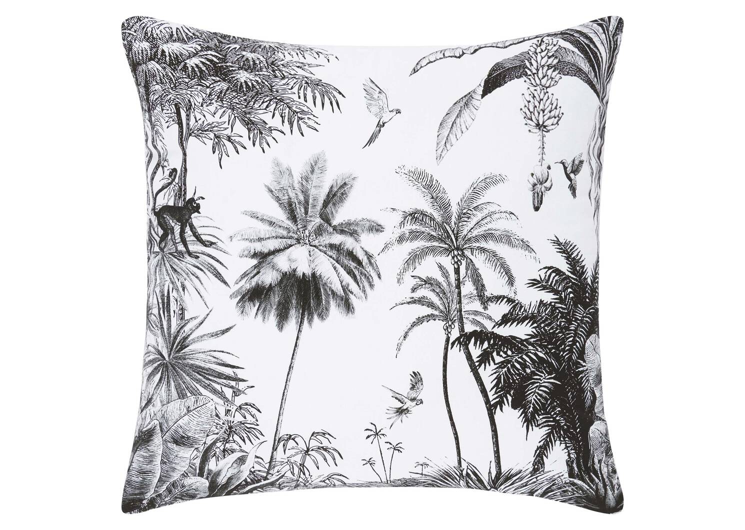 Coussin Jungle Canopy 20x20 blanc/noir