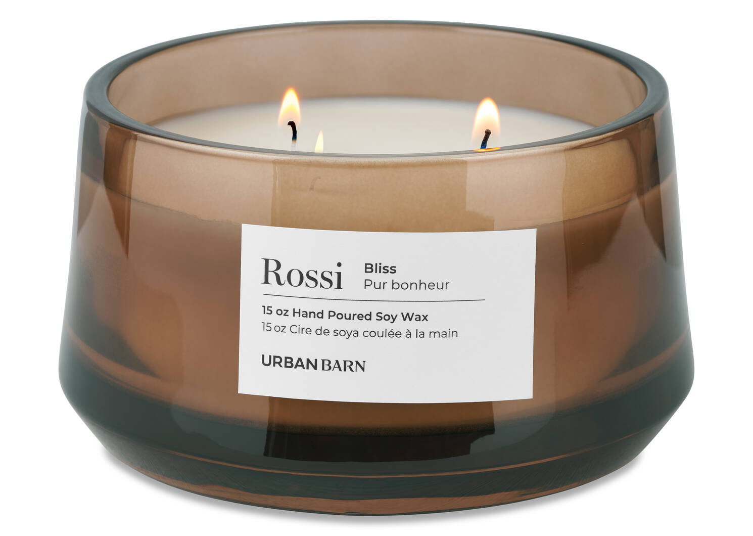 Large bougie en pot Rossi brune