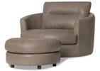Andros Leather Chair w/ Ottoman -Oxford