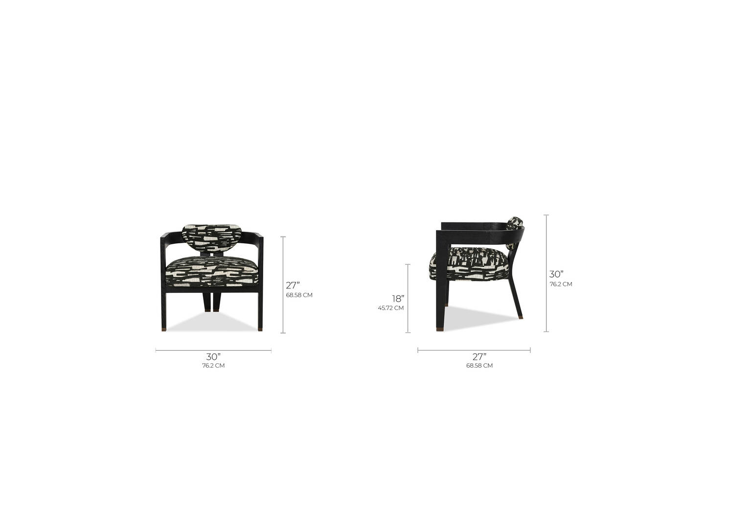 Aly Velji Armchair -Black/Abstract