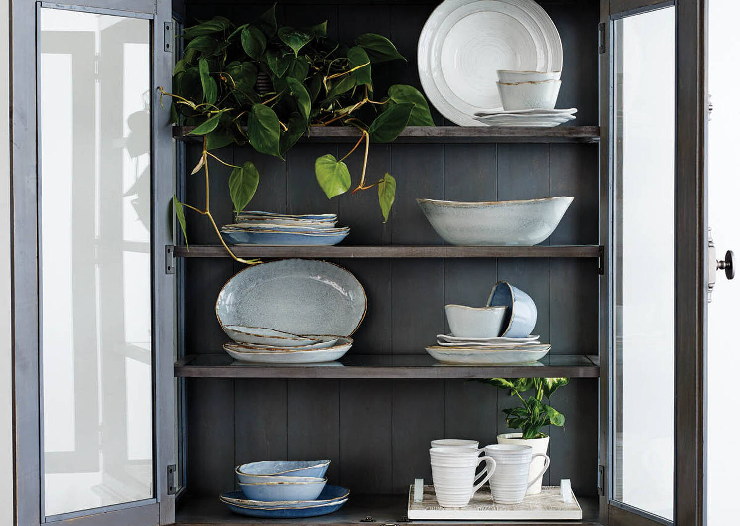 Crofton 16pc Dish Set Blue