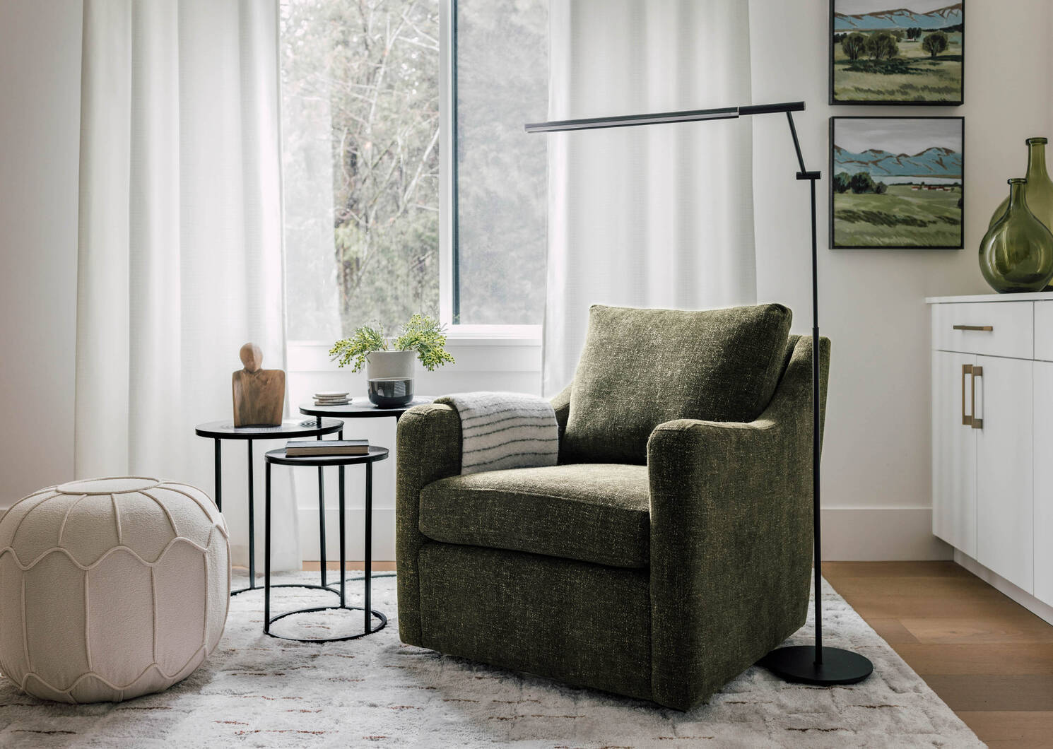 Rorke Swivel Chair -Camila Olive