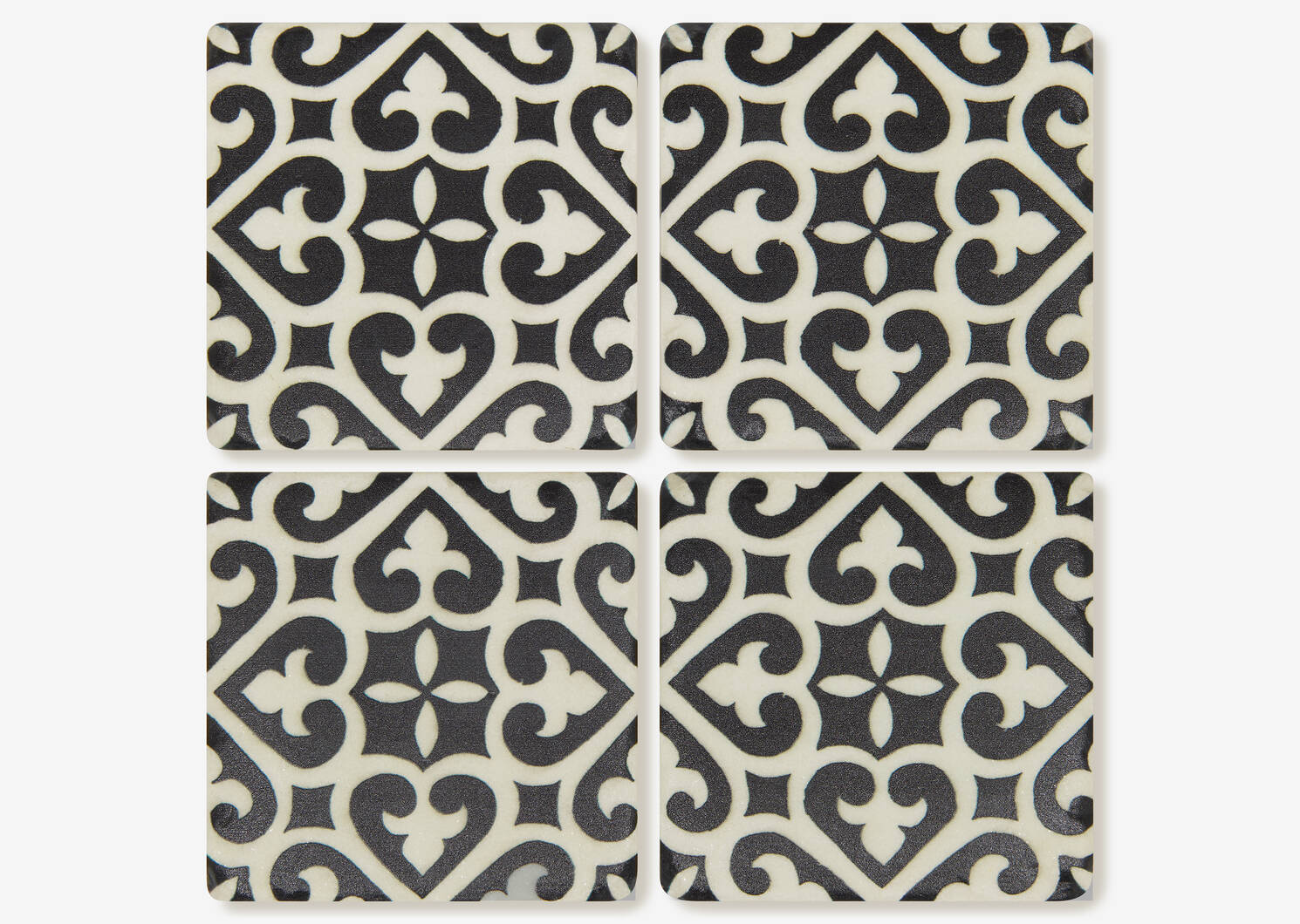 Ens. de sous-verres Wallpaper noir/iv